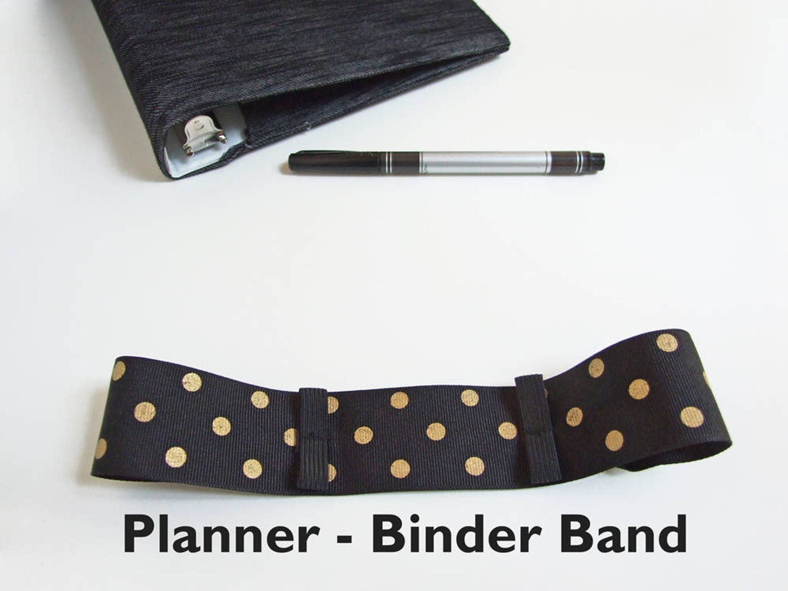 Elastic Planner Band & Pen Loop POLKA DOTS Planner Binder Etsy