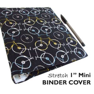 a5 Ring Binder, a5 Planner Cover, a5 Planner Binder, a5 Binder Cover in BICYCLES Stretch Fabric 1&quot; Mini Binder Cover, a5 Planner Accessories