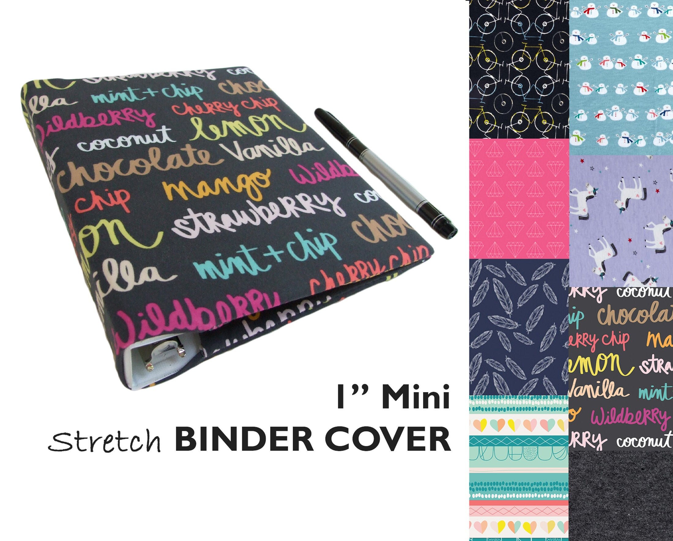 Stretch FLORAL BINDER COVER You Choose Fabric Binder Cover, 3 Ring