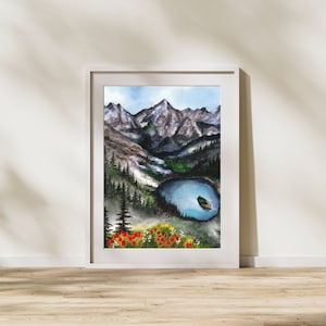 North Cascades National Park Art Print | Washington Mountain Watercolor Landscape | Pacific Northwest Wall Art