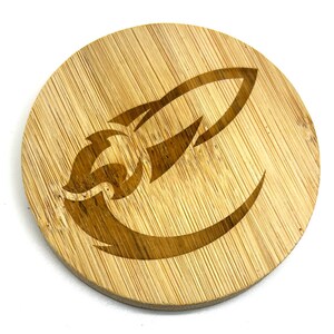 Bamboo Coasters with Custom Logo - Set of 4