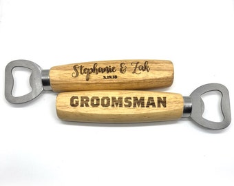Engraved Bottle Openers for Wedding Guests and Groomsmen Gifts