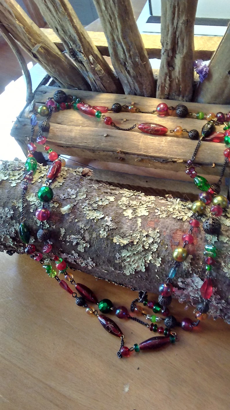 Long Red Wrap-Around Necklace