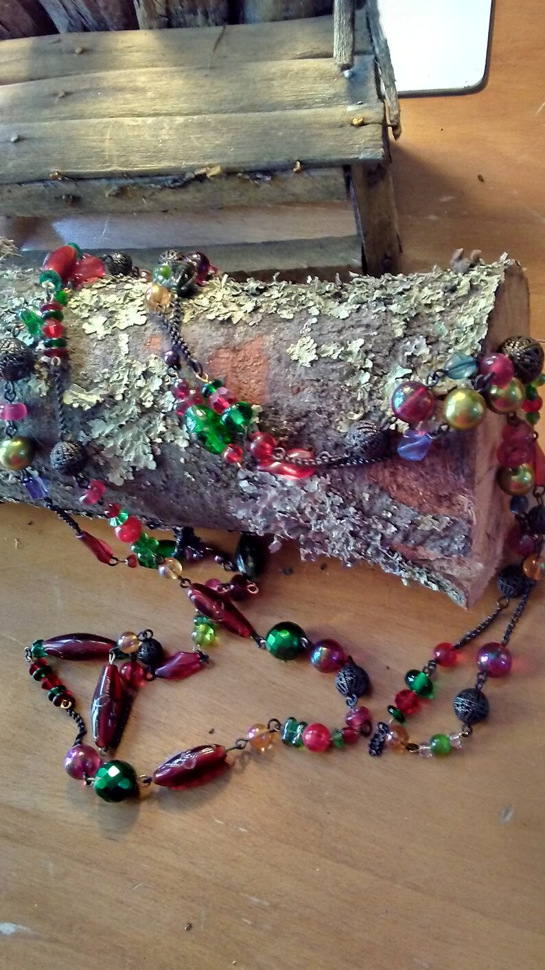 Long Red Wrap-Around Necklace