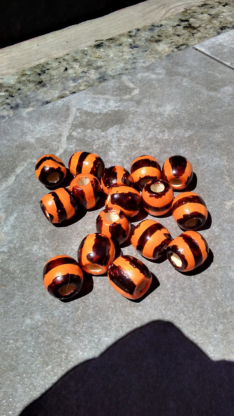 Orange and Black BeadsOrange and Black Hand Painted BeadsHalloween BeadsHand Painted Halloween BeadsBlack and Orange Halloween Beads