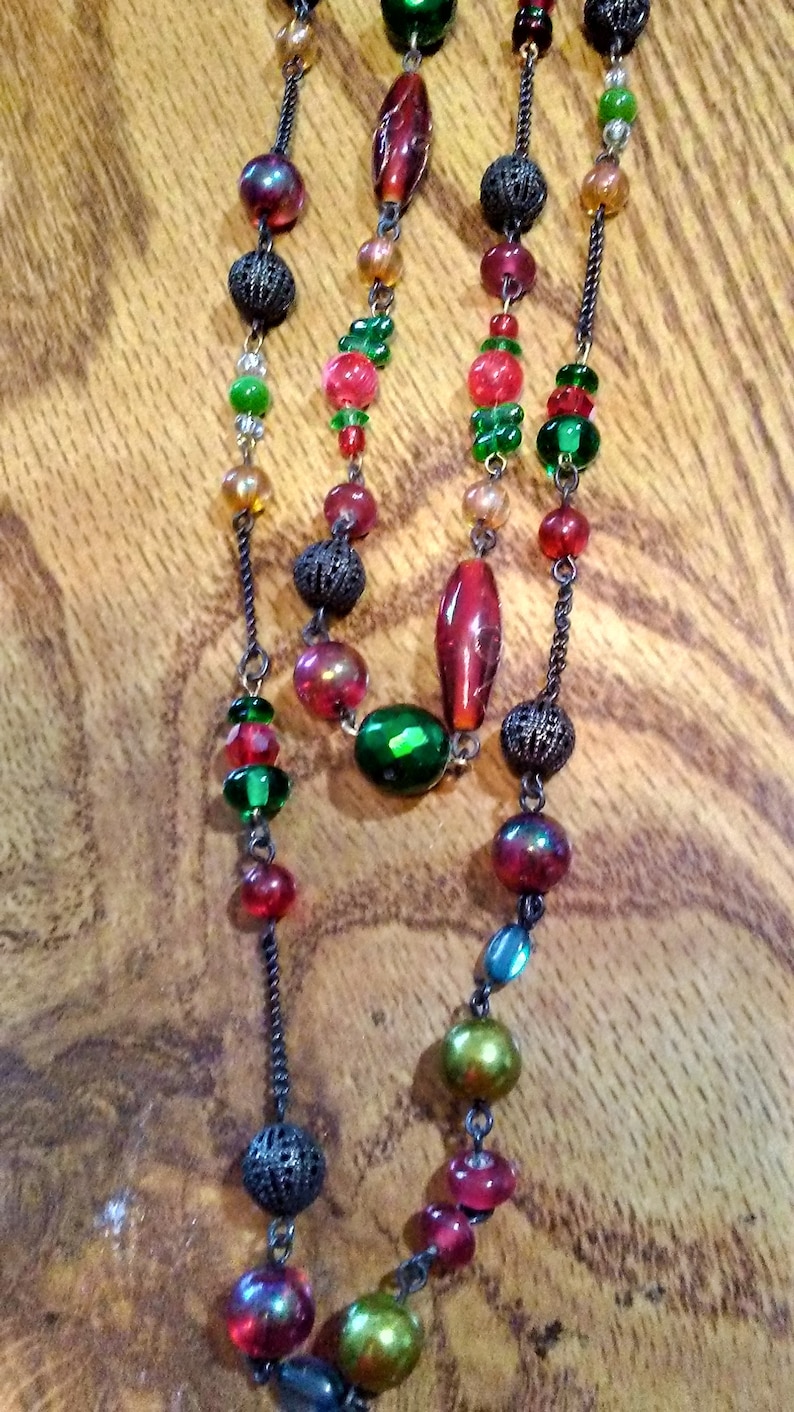 Long Red Wrap-Around Necklace