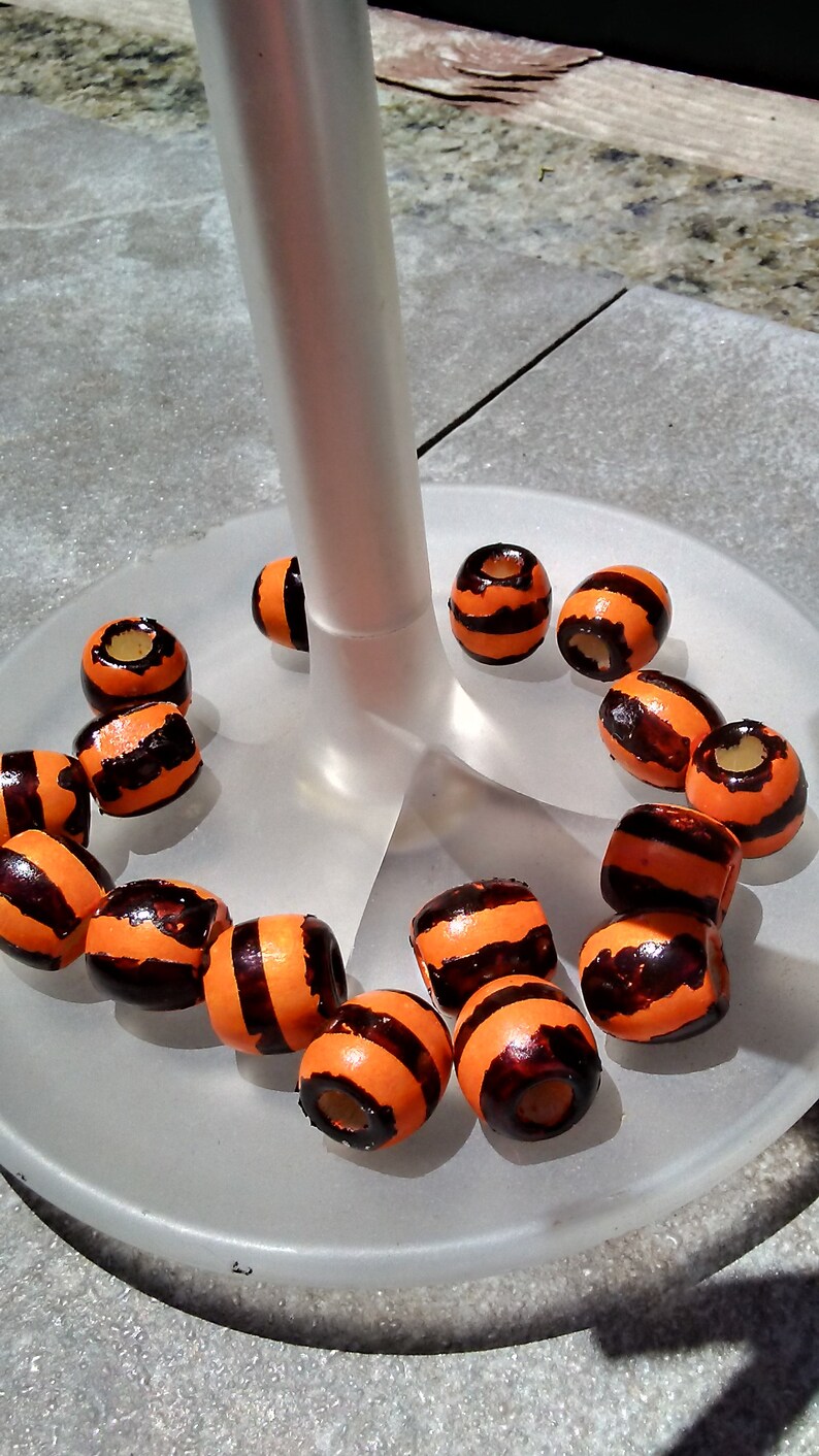 Orange and Black BeadsOrange and Black Hand Painted BeadsHalloween BeadsHand Painted Halloween BeadsBlack and Orange Halloween Beads