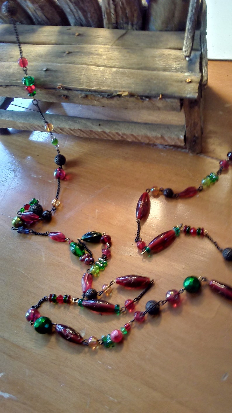 Long Red Wrap-Around Necklace