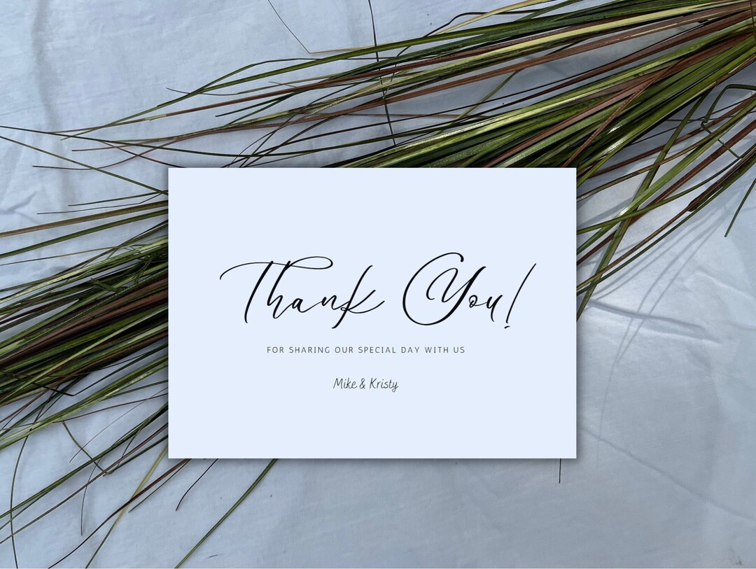 Minimalist Thank You Card | Modern Wedding Thank You Card | Thank You ...