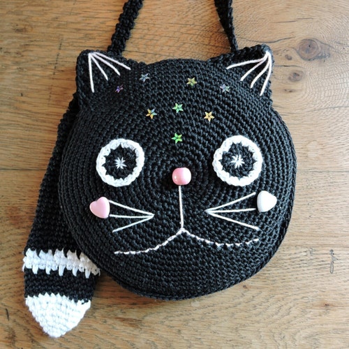 CROCHET PATTERN. oreo the Cat . Crochet Purse Etsy