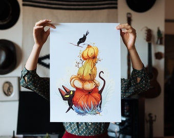 Poly-juice Cat // A3 print signed