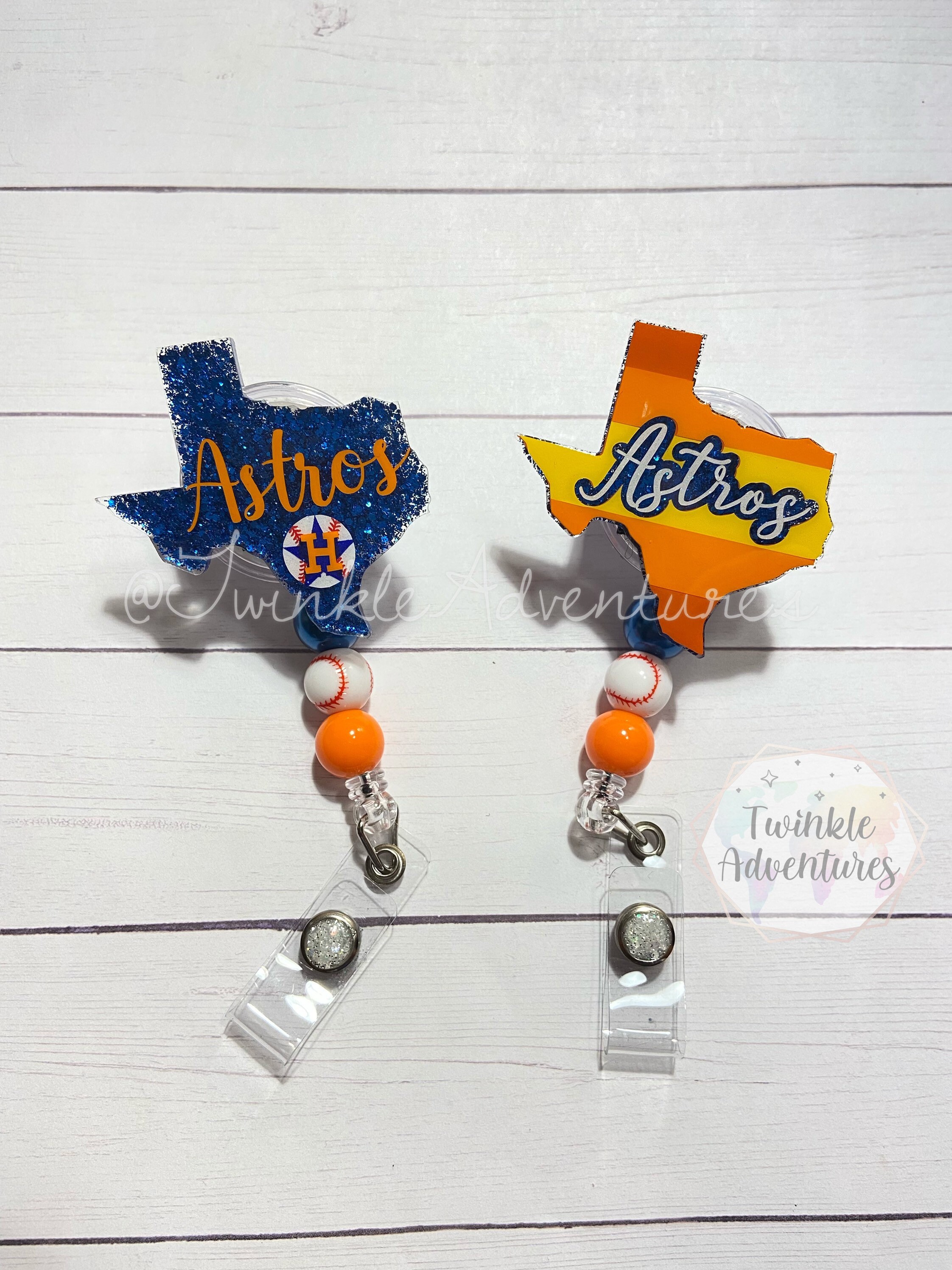Houston Astros Texas beaded badge reel Etsy