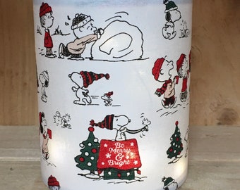 fabric lantern, lantern, fairy light lantern, night light lantern, Christmas lantern, Snoopy decoration, Christmas decoration, Snoopy decor