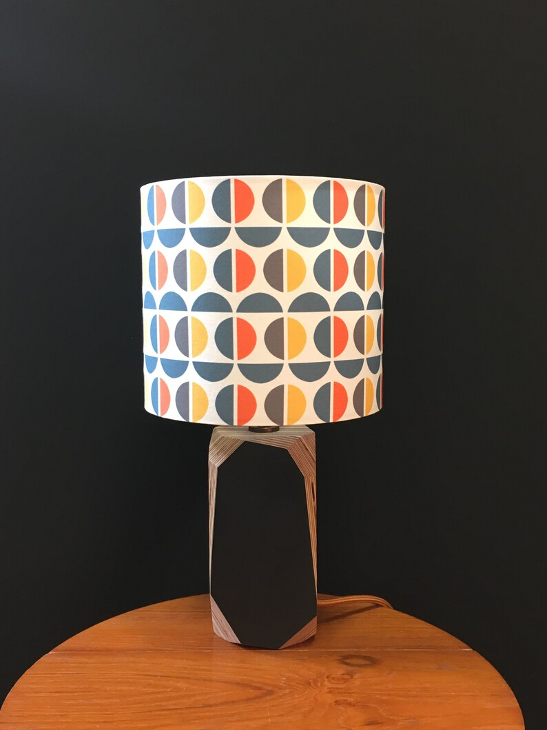 Lampshade Lamp Shade Circle Geometric Teal Retro Scandi Semi Design