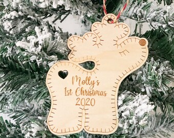 Personalised Christmas Decoration-1st Christmas-reindeer-Personalised tree decoration-personalised 1st christmas-laser cut decoration