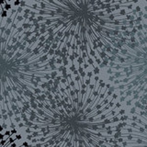 Tela patchwork dientes de león gris y antracita 108" de ancho