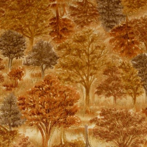 Patchwork fabric autumn forest