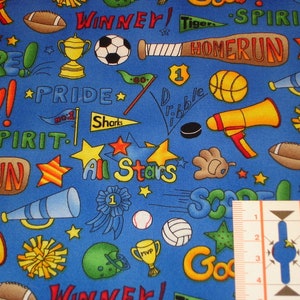 Patchwork fabric sports motifs
