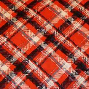 Patchwork fabric red black white scotch plaid image 1