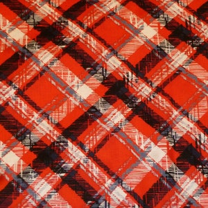 Patchwork fabric red black white scotch plaid image 1