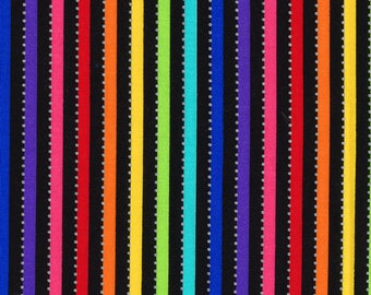 Patchworkstoff be Colorful schwarz bunt gestreift