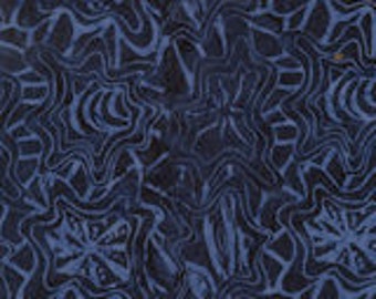 Tissu patchwork batik bleu foncé à motifs