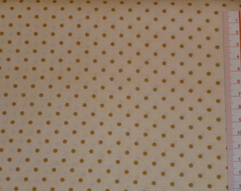 Patchwork fabric brown dots on cream