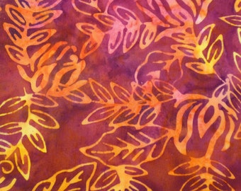 Tela patchwork batik óxido rojo naranja amarillo estampado