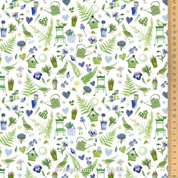 Cotton fabric Garden Joy acufactum