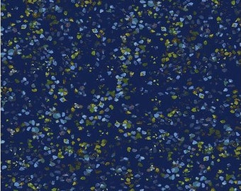 Tessuto patchwork maculato blu verde giallo