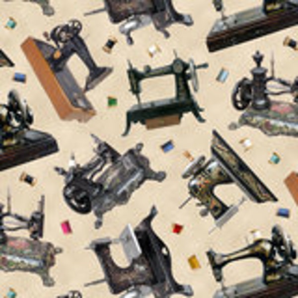 Patchwork fabric antique sewing machines cast iron