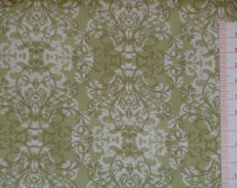 Patchworkstoff Green white porcelain pattern