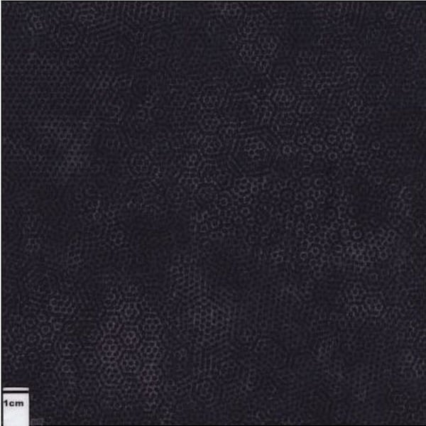 Tissu patchwork noir/anthracite à pois