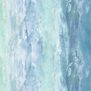 Könnte beinhalten: Abstrakter Aquarellhintergrund in Blau- und Türkistönen. Das Design zeigt vertikale Streifen und Farbspritzer, die einen strukturierten, künstlerischen Effekt erzeugen. Die Farbpalette erinnert an Wasser oder Himmel.