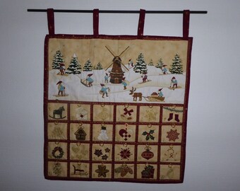 Fabric Advent Calendar Elves in the Winter Forest