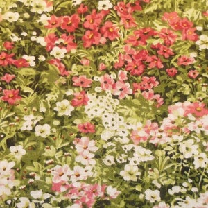 patchwork fabric pink flower meadow