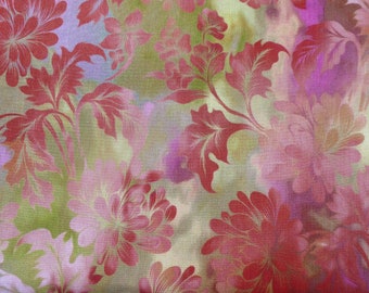 Patchworkstoff rosa lindgrün Blumen Digitaldruck