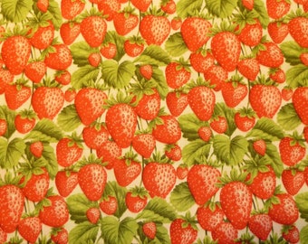 Patchworkstoff Strawberries drawn