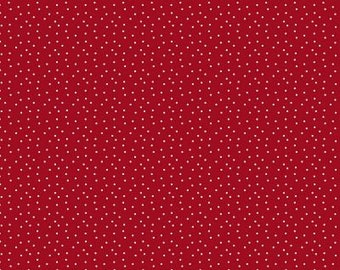 Cotton fabric dark red white dots acufactum