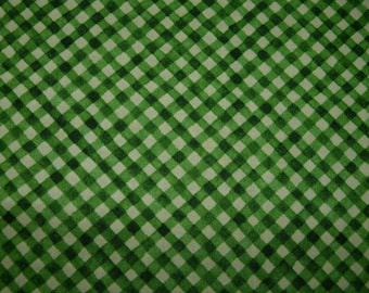 Patchwork stof groen wit geruit