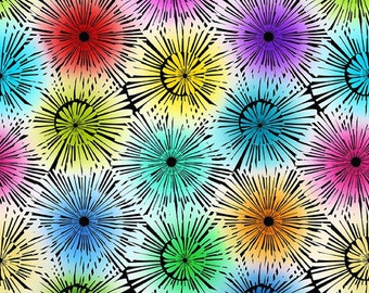 Patchwork fabric fireworks colorful