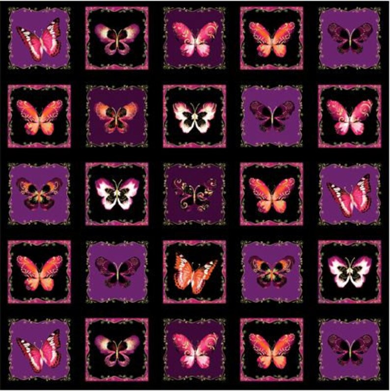 Patchwork fabric jewel butterfly purple image 1