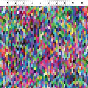 Patchwork fabric colorful pixel digital print