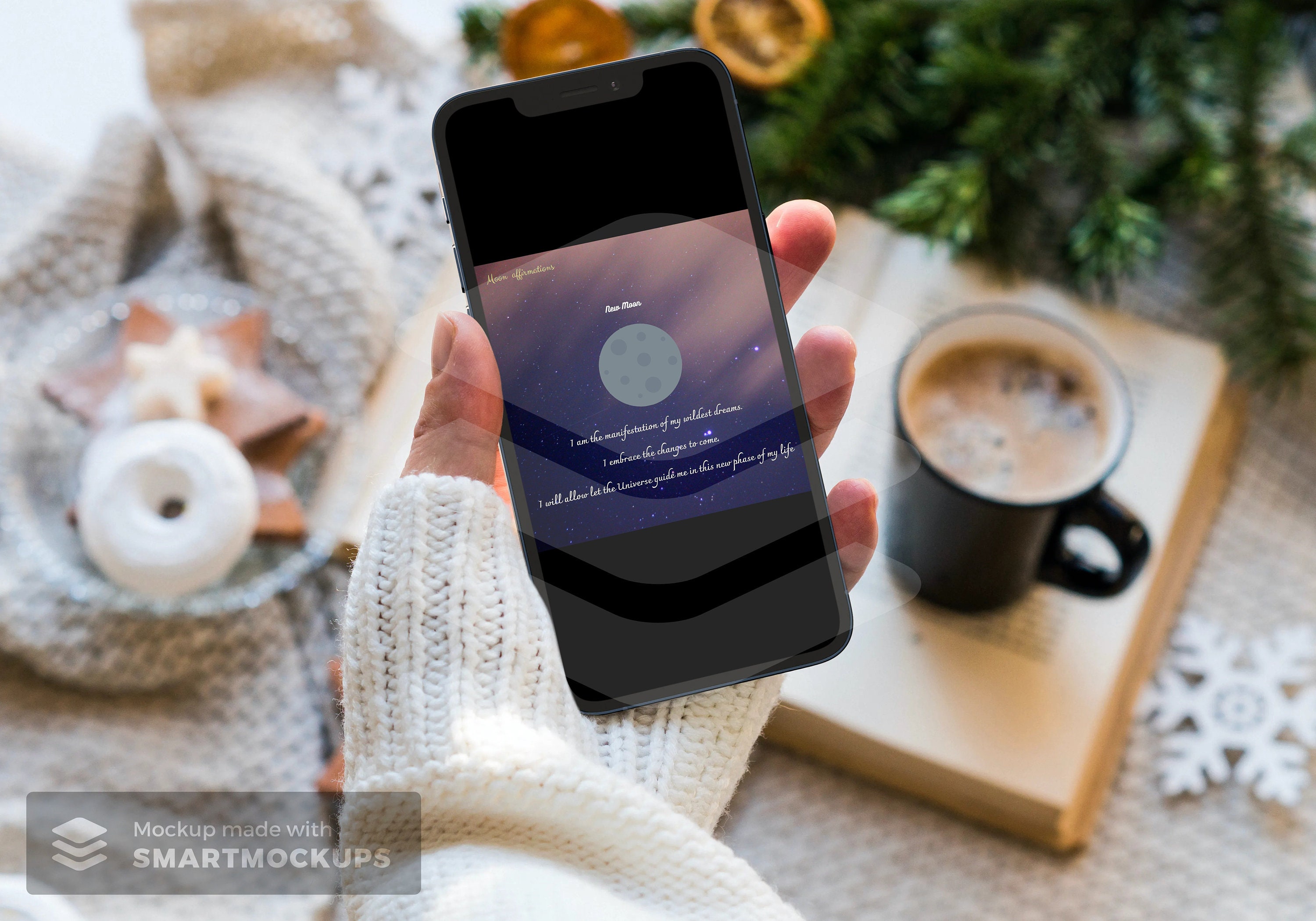 Moon affirmations Instagram social media content | Etsy