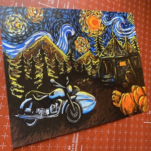 Guardián de las estrellas, Giclée, Jardinero, Mágico, Noche estrellada, Mashup, Motocicleta, Bellas artes, Magia, Calabaza