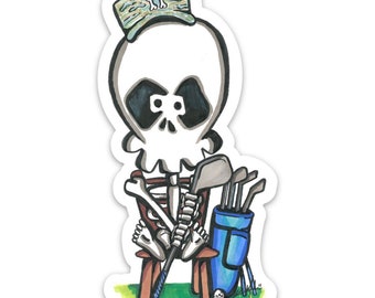 STICKER, Veteran Made, Skullzy Skully, Airforce, Chair Force, Veteran Humor, US Military, Vinyl Sticker