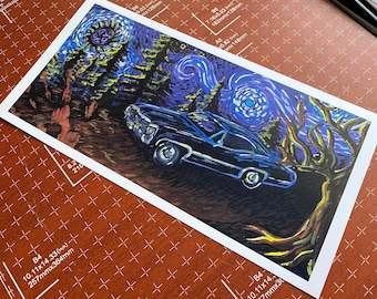 PRINT Starry Natural, Baby car, Ghost, Art Print, Classic Car, Giclee, Fine Art