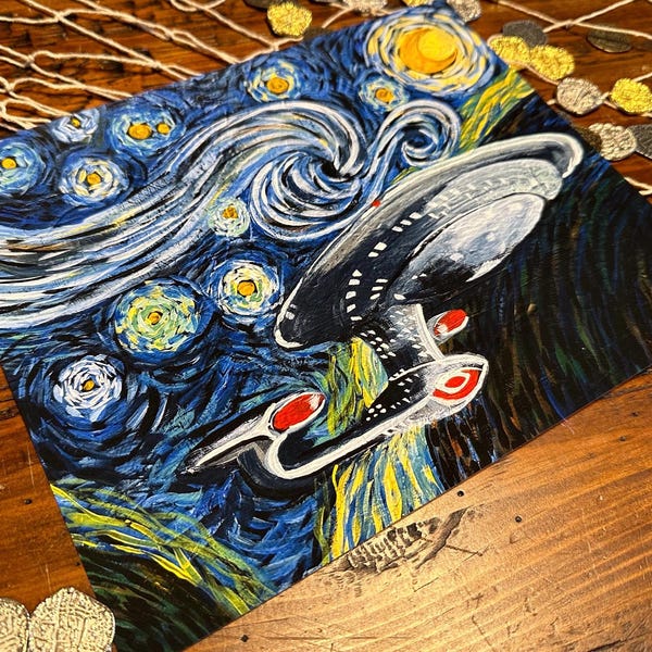 Starry Space, Space ship, Starry Night, Fanart, Mashup Art, Parody Art