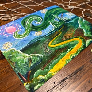 PRINT Starry Yellow Brick Road, Starry Night, Parody Art, Art Print, Impressionism