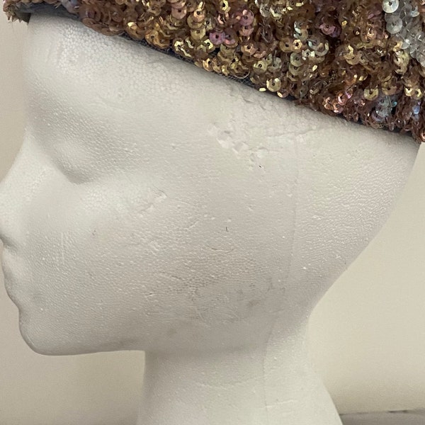 Abraham & Strauss Vintage Sequin Pill Box Hat